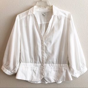 Anthropologie Odille White Button Front Shirt, 6